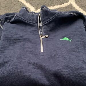 Tommy Bahama Navy Blue Quarter-Zip Sweatshirt